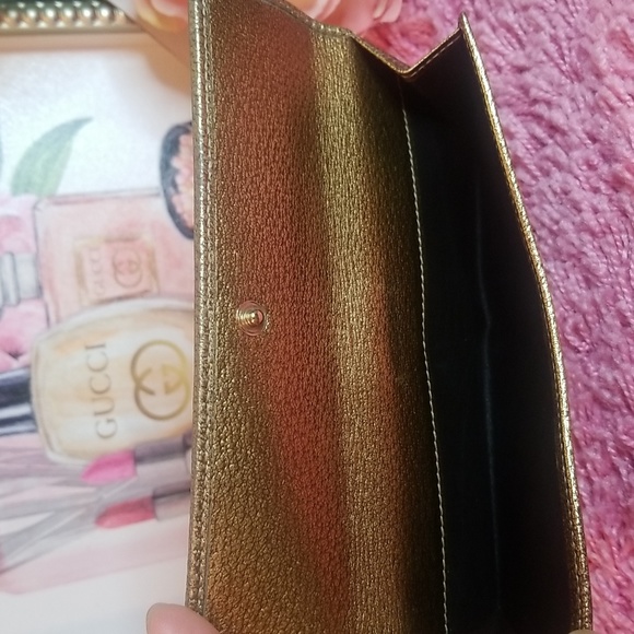 GUCCI Princy Gold Ribbon GG Monogram Long Wallet - Picture 6 of 8